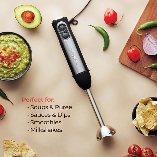 **Powerful Immersion Blender - 500W Electric Hand Blender with Turbo Mode & Detachable Base | Stainless Steel Blades for Soup, Smoothies, Purees**