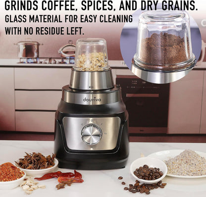Skiennix Food Processor Blender Combo - 3-in-1 Kitchen Blender with 8-Cup Bowl & 24oz To-Go Cup