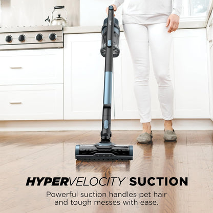 Shark Cordless Stick Vacuum - XL Dust Cup, LED Headlights, Handheld & Crevice Tool - Ice Blue, 40 Min Runtime