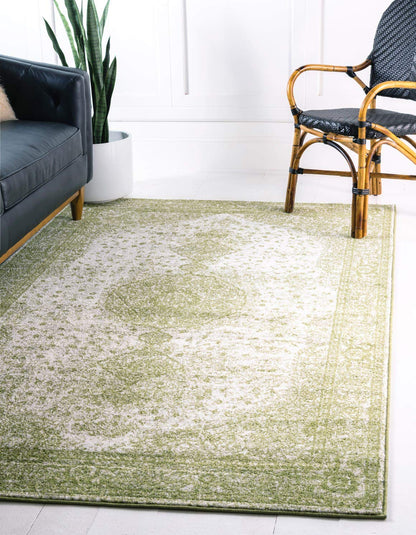 Unique Loom Bromley Collection Area Rug - Midnight (7' 10" x 10' Rectangle, Green/ Ivory)