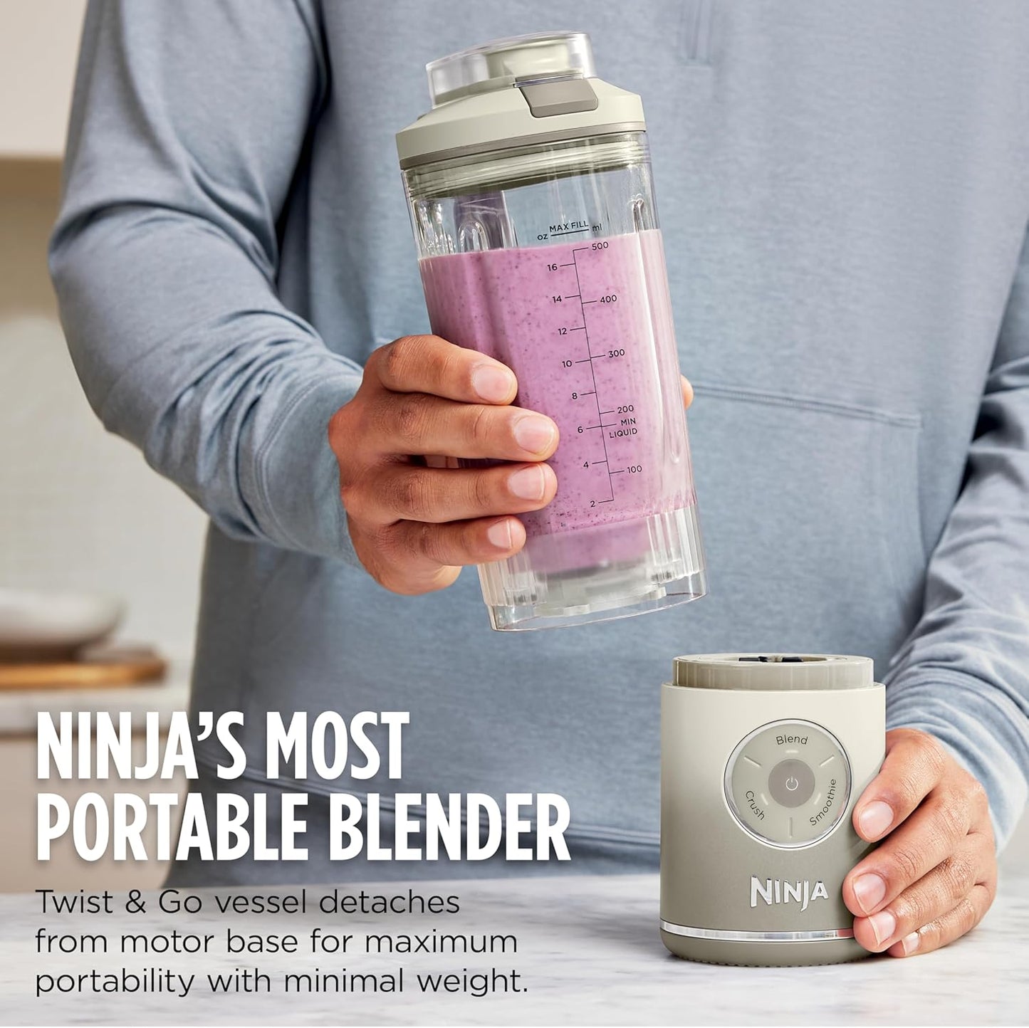 Ninja Blast Max Portable Blender - Cordless, 22 oz, Dishwasher Safe, Ice Crush & Smoothie Programs