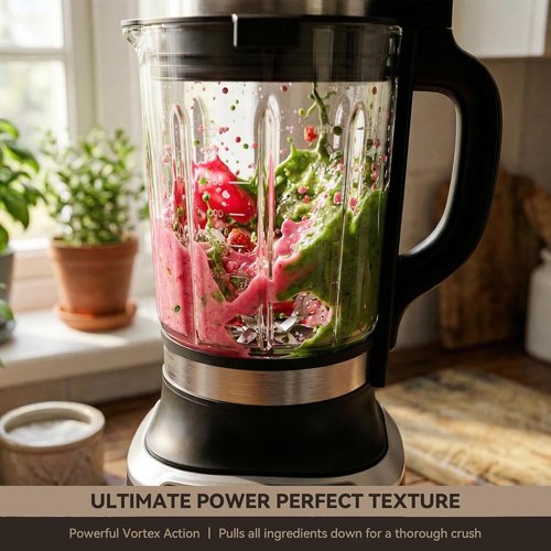 **Skiennix Professional Glass Blender - 1500W Motor, 9 Speeds, 14 Preset Programs | Perfect for Smoothies & Soups**