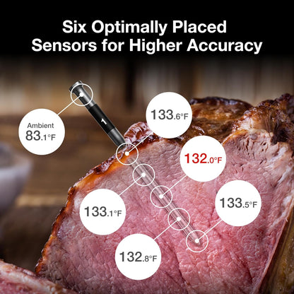 ThermoMaven Smart Bluetooth Meat Thermometer - WiFi Unlimited Range, 6 Sensors, NIST Certified Accuracy, 2 Probes for BBQ & Kitchen