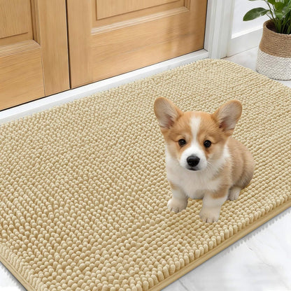 OLANLY Dog Door Mat - Absorbent Non-Slip Chenille Mat for Muddy Paws | 30x17 Inches, Quick Dry Design