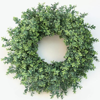 Boxwood Wreath | 26'' Large Artificial Greenery for Front Door & Home Decor - All Seasons