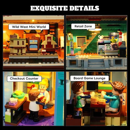 Lumibricks Building Bricks Set - City Town Modular Dollhouse with LED Light Display | 3086 Pcs Construction Kit for Teens & Adults