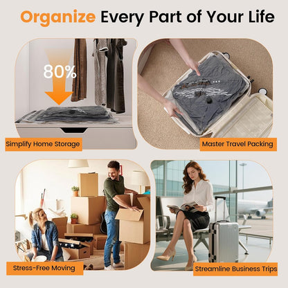 Rechargeable Wireless Vacuum Storage Bags by [Brand Name] - 10 Pack Multi-Size Space-Saving Organizer for Travel & Home