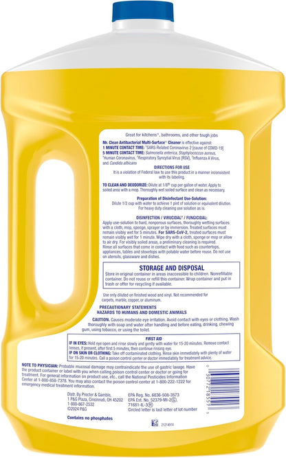 Mr. Clean Antibacterial All-Purpose Cleaner - Multi-Surface Cleaning Liquid, Lemon Scent, 99oz