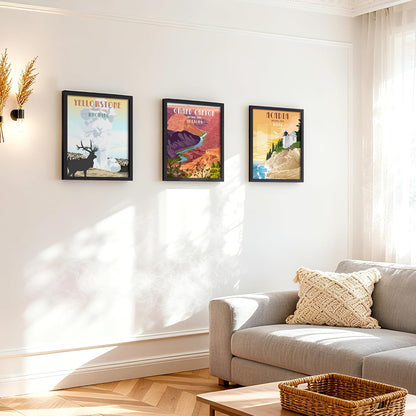 Upsimples 12x15 Photo Frame - Display 9x12 Pictures with Mat or 12x15 Without - Black, 1 Pack
