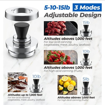 50332 3-Piece Pressure Regulator 5-10-15lb and 09985 Pressure Canner Sealing Rings for Presto Pressure Cooker Canners 16 Quart 18 Quart 23 Quart