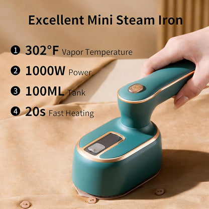 Travel Steamer for Clothes by [Brand Name] - 1000W Compact Mini Iron for Wrinkle Removal | Perfect for Travel, College, and Home