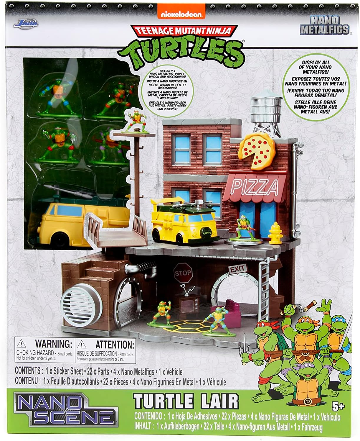 Teenage Mutant Ninja Turtles Turtle Lair Nano Scene - 1.65" Die-Cast Collectible Figures for Kids & Adults