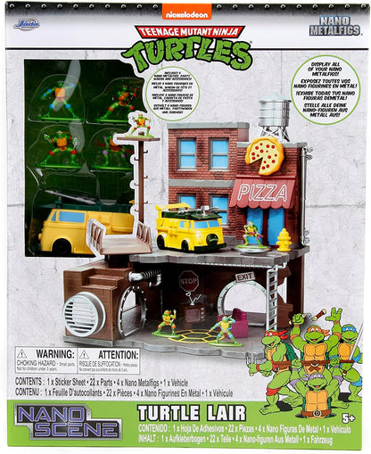 Teenage Mutant Ninja Turtles Turtle Lair Nano Scene - 1.65" Die-Cast Collectible Figures for Kids & Adults
