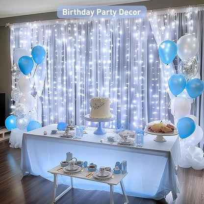 JMEXSUSS 300 LED Curtain Lights - 9.8x9.8Ft Indoor String Lights with Remote | 8 Modes for Wedding & Party Decor