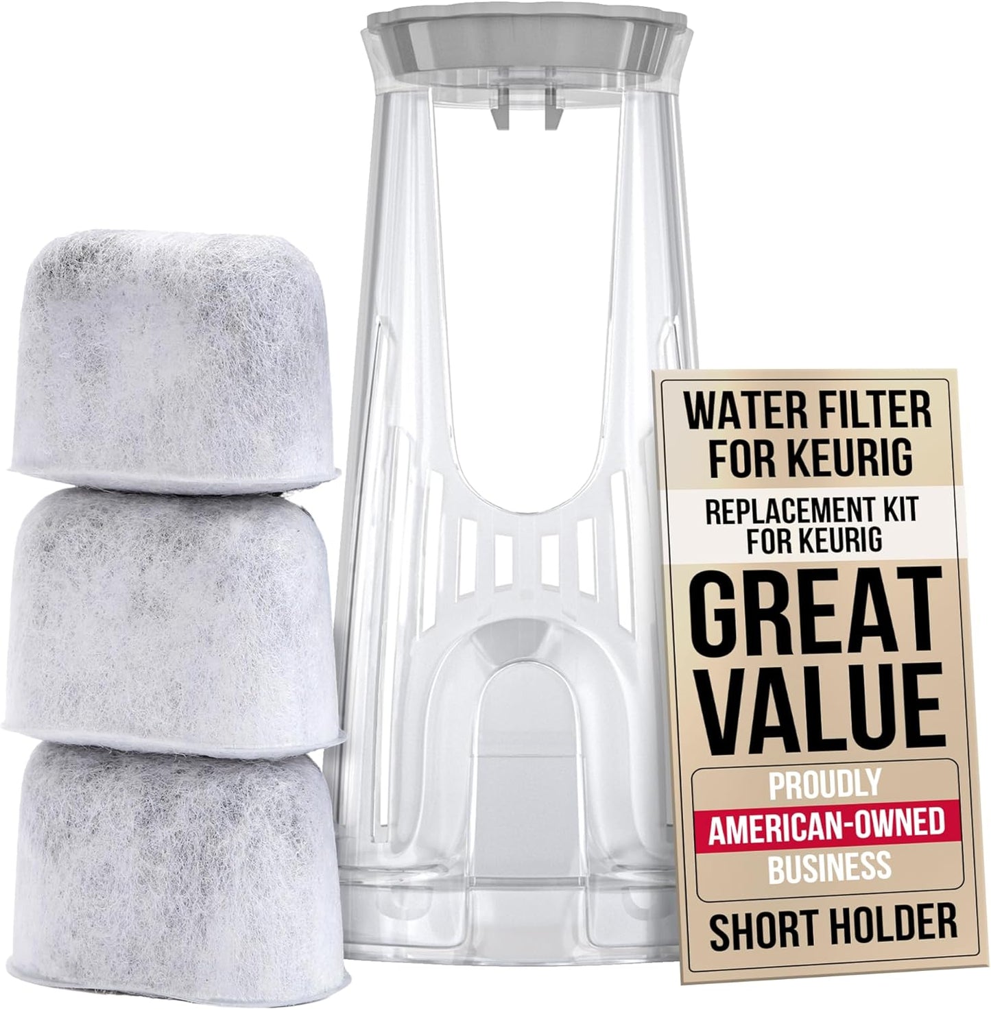 PureHQ Keurig Starter Kit - Replacement for K200, K250, K35, K-Duo & K-Compact | Includes Filter Holder & 3-Pack Water Filters
