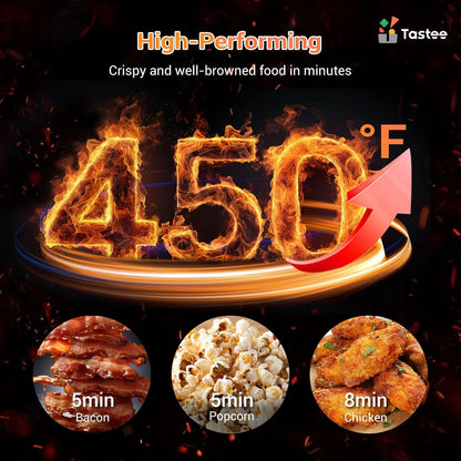 Tastee Ceramic Air Fryer - 8-in-1 Compact 5.5QT Digital Airfryer with Smart Probe & 24 Cooking Presets