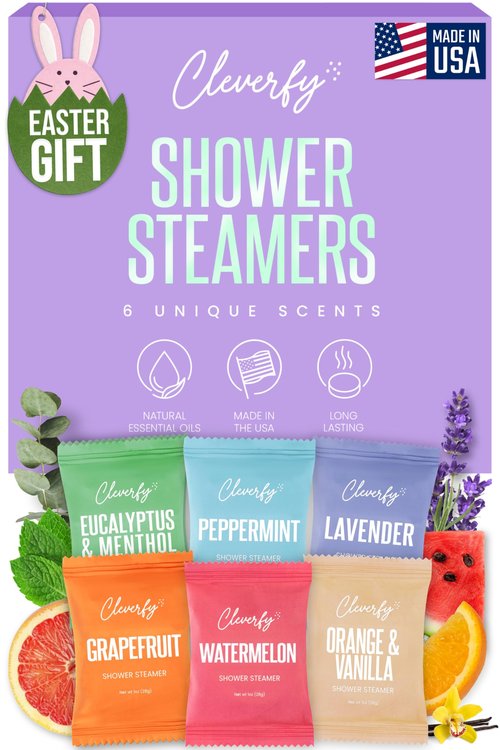Cleverfy Shower Steamers Aromatherapy - Easter Basket Stuffers for Teens and Adults - Easter Gifts for Women and Men, Girls and Boys - 6 Tablets
