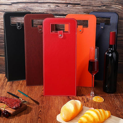 FillTouch 10 Pcs Double Wine Tote Bags - Multicolor PU Leather Wine Carrier Set (2 Per Color)