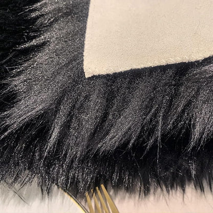 Black Faux Fur Table Runner 12x36 Inch - Fluffy Halloween Winter Decor - Variation: Black+12x36 Inch