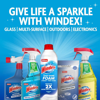 Windex Outdoor Window Cleaner - Ammonia-Free Concentrated Formula for Deep Clean | 32 Fl Oz (Pack of 2)