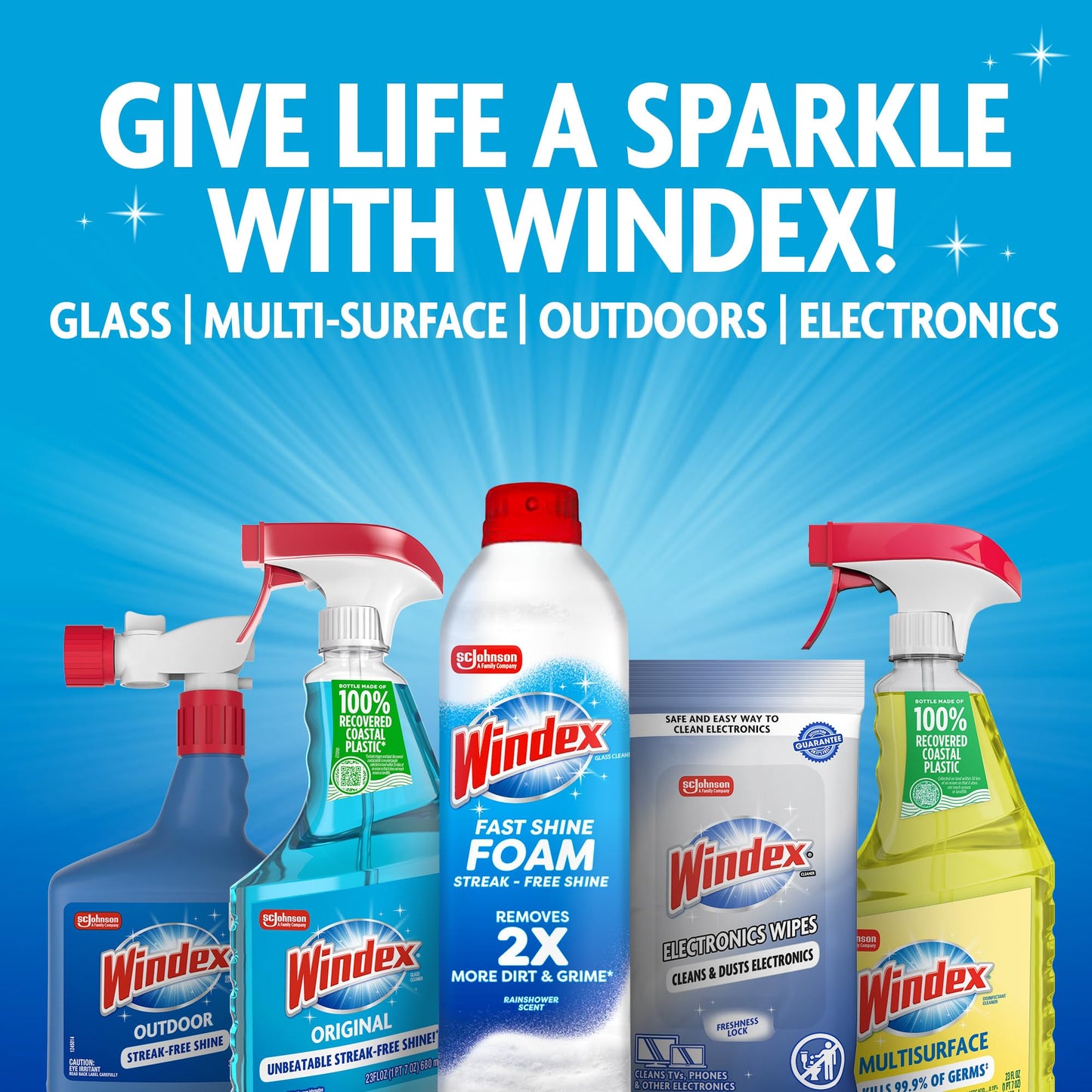 Windex Outdoor Window and Glass Cleaner for Hose Ammonia Free, Concentrated Formula for Deep Outdoor Clean, Patio Cleaner, Compatible With All Hoses, 32 Fl Oz (Pack of 2)