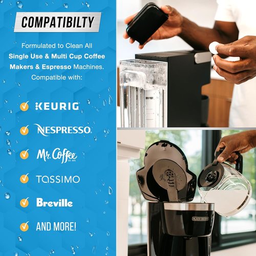 Coffee Machine Cleaner Tablets by [Brand Name] - 24 Count Descaler for Nespresso, Keurig, Ninja & More
