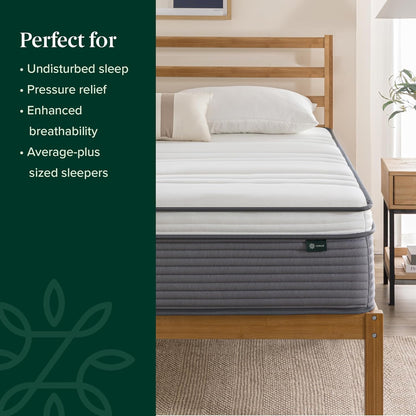 ZINUS 10 Inch True Support Hybrid Mattress - Queen Size, Medium Feel, Fiberglass Free, Motion Isolation, Safe Foams