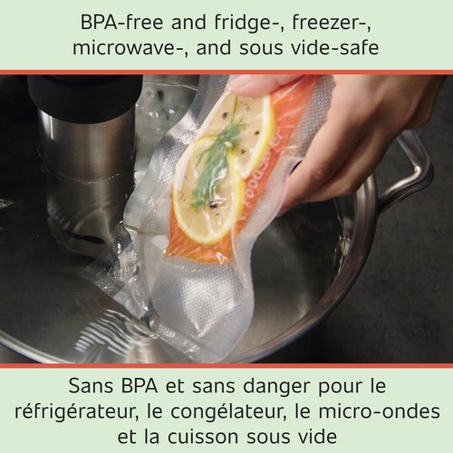FoodSaver Vacuum Sealer Bags - Custom Fit Airtight Food Storage & Sous Vide | 8" x 20' (Pack of 2)