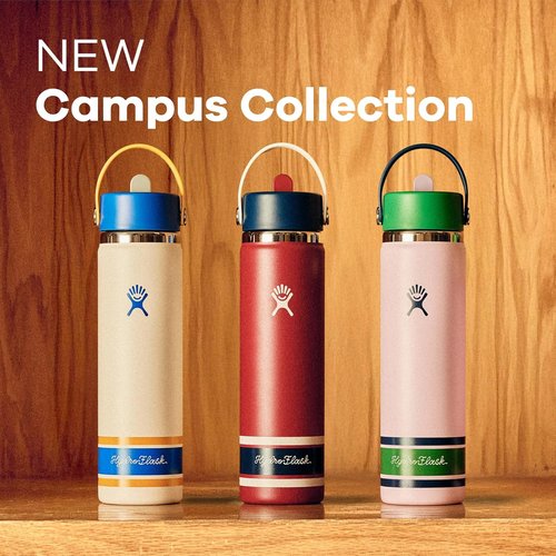 Hydro Flask Water Bottle - Insulated Stainless Steel with Wide Mouth Flex Straw Lid - 24 Oz Campus Ivory