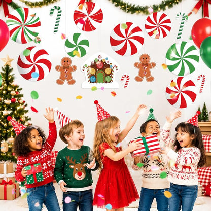 Christmas Peppermint Candy Cane Gingerbread Cutouts - 30 Pcs