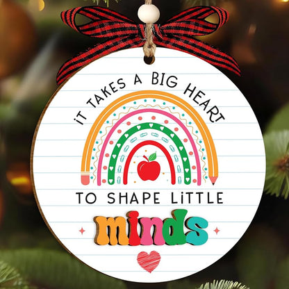 It Takes Big Heart Teacher Appreciation Ornaments 2026 - Handmade Wooden Keepsake