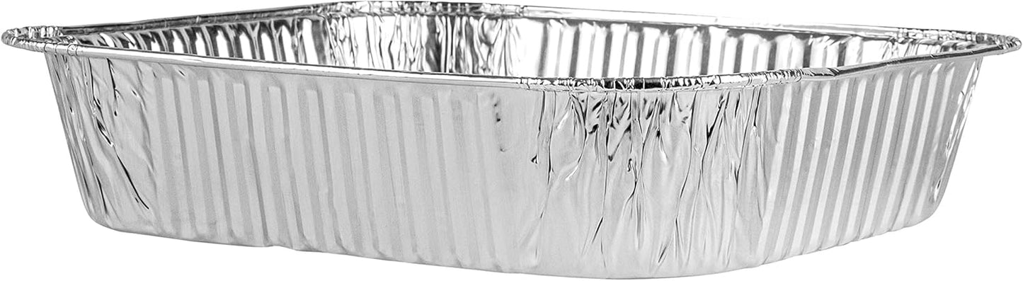 PLASTICPRO Aluminum Foil Baking Pans - 8'' Square Bakeware for Cakes, Breads & More | Pack of 10