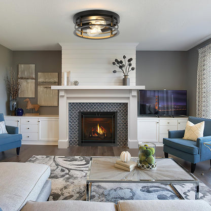 piano7797 Industrial Ceiling Light Fixtures,2-Light Hallway Light Fixtures Ceiling, Black Flush Mount Ceiling Light Fixture,Light Fixture Ceiling Mount for Farmhouse,Kitchen, Bedroom 2 Pack