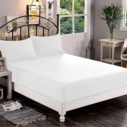 Premium Hotel Quality Fitted Sheet - Luxurious Softness & Deep Pocket Design, Queen Size, White