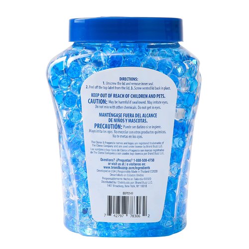Clorox Fraganzia Crystal Beads Air Freshener, Long Lasting Room Deodorizer and Odor Eliminator Gel Beads to Freshen Home, Car, or Office, Morning Sky Scent, 12 Fl Oz - 12 Pack