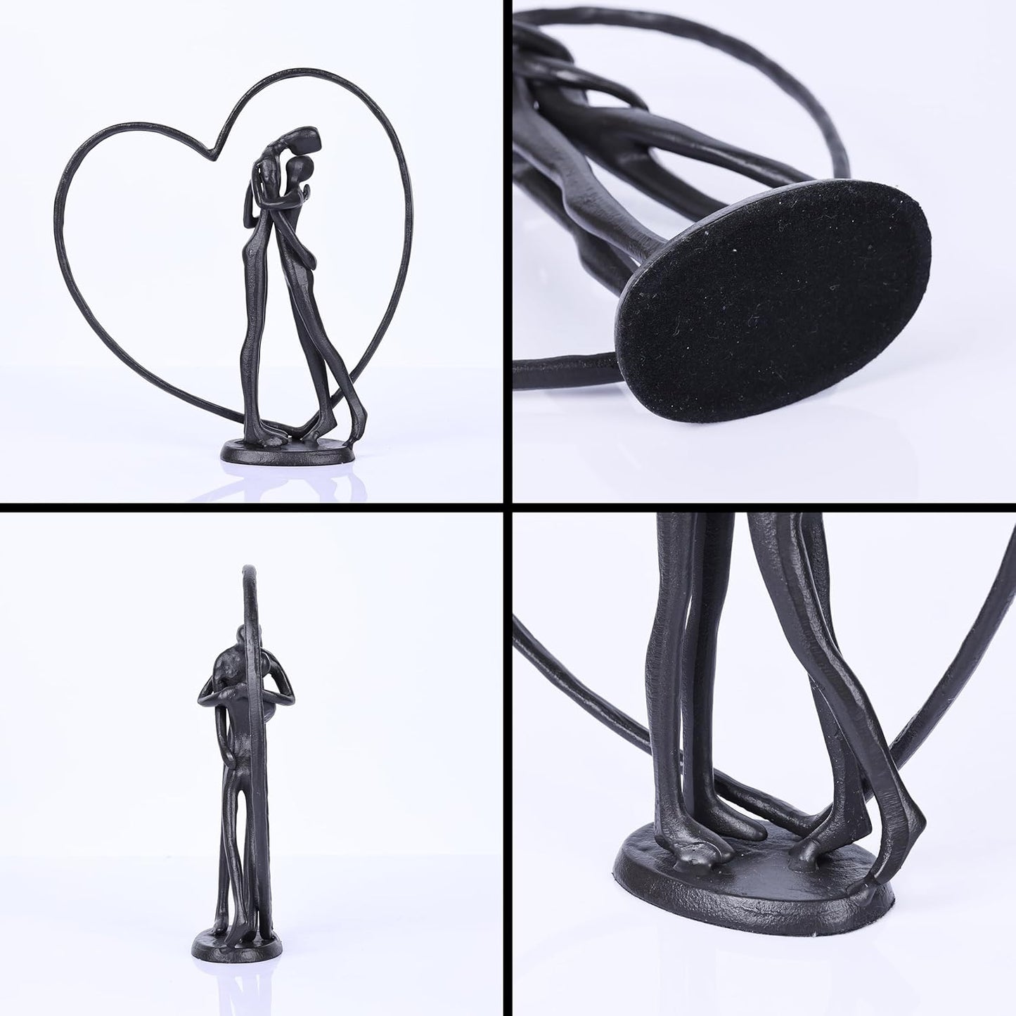 Suruim Iron Couple Statue - Romantic Heart Sculpture Gift for Her | Perfect Anniversary & Valentine's Day Present
