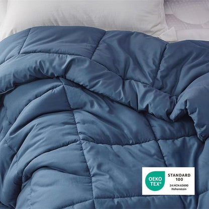 Bedsure Comforter Duvet Insert - Quilted Comforters Twin XL Size, All Season Duvet, GentleSoft Down Alternative Bedding, with 8 Tabs, Gifts for Women/Men, Dark Slate Blue, Twin XL 92 x 68 Inches