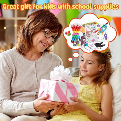 BenLouis Kids Party Favors Set - 96Pcs Mini Coloring Books, Crayons, Slap Bracelets & Stickers for Ages 4-12