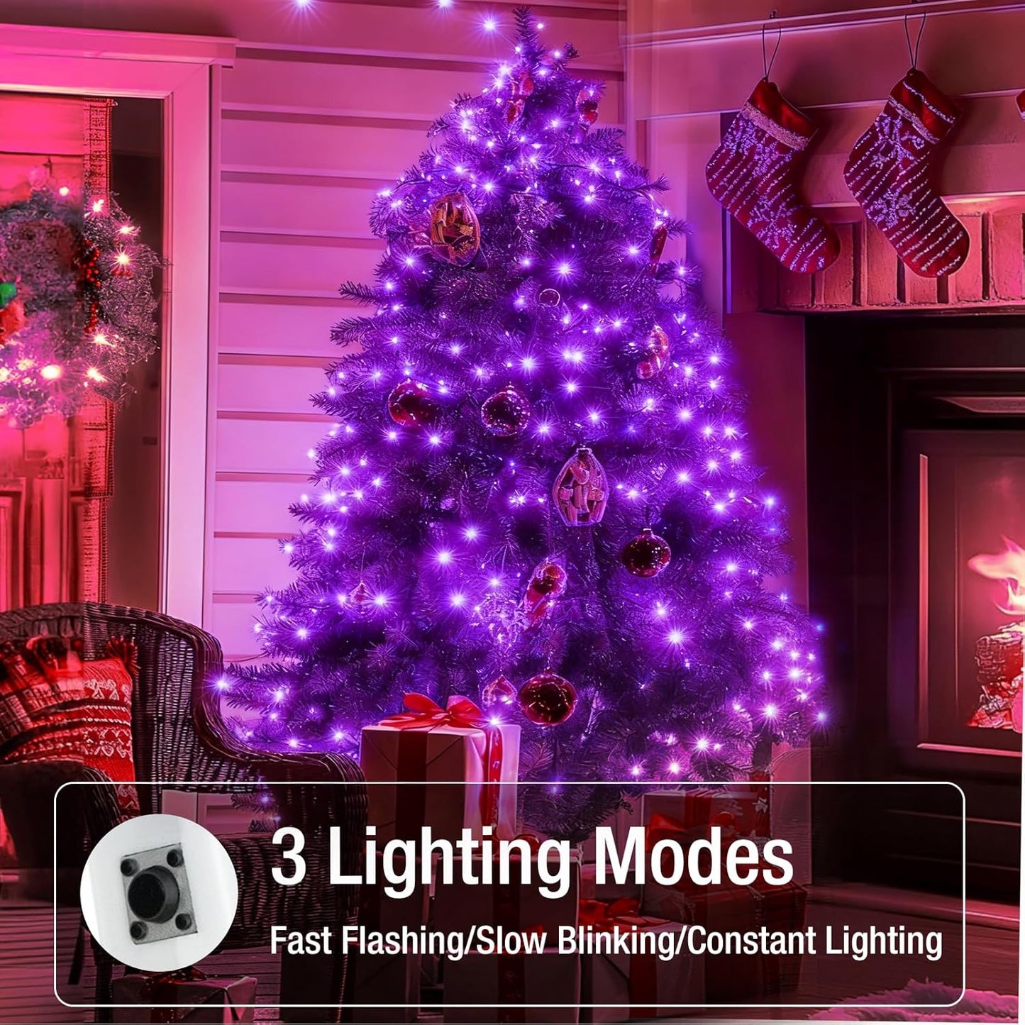 Skiennix 12 Pack Fairy Lights - 7ft Battery Operated 20 LED Twinkle Lights | Waterproof Purple for DIY Party Decor