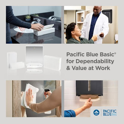 Pacific Blue Basic‚ C-Fold Paper Towels by GP PRO, White, 20603, 240 Towels per Pack, 10 Packs