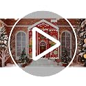 Christmas Gingerbread House Decorations Set with Door Covers & Backdrop - Holiday Porch Signage