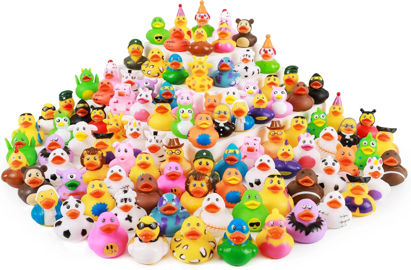 XY-WQ Rubber Duck - 100 Pack Assorted 2.3 Inch Floater Toys for Kids | Perfect for Parties & Bath Time