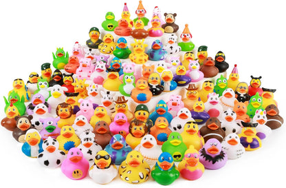 XY-WQ Rubber Duck - 100 Pack Assorted 2.3 Inch Floater Toys for Kids | Perfect for Parties & Bath Time