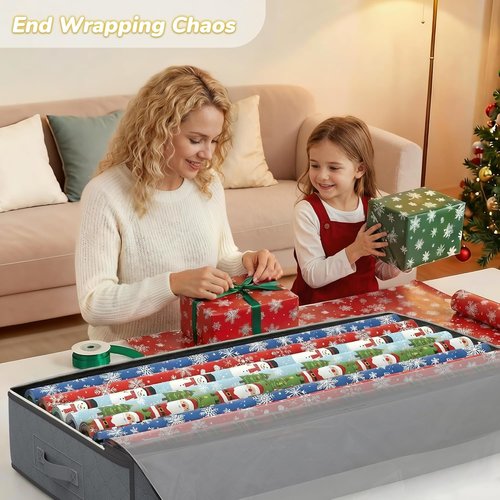 Budding Joy 90L Under Bed Storage Containers - Foldable Closet Organizers for Linens, Blankets & More | Grey