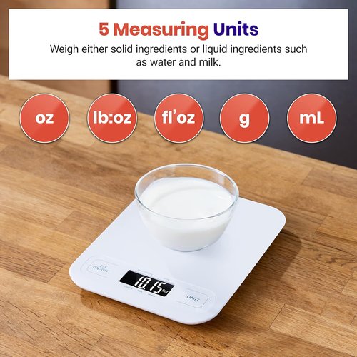 Etekcity Digital Kitchen Scale - Accurate Weighing in Grams & Ounces for Baking & Cooking | White