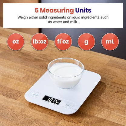 Etekcity Digital Kitchen Scale - Accurate Weighing in Grams & Ounces for Baking & Cooking | White