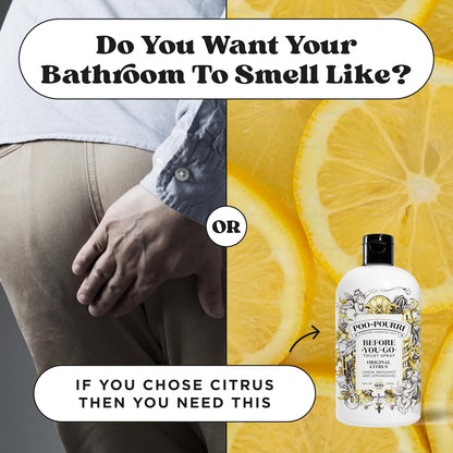 Poo-Pourri Toilet Spray Refill - Original Citrus, 16 Fl Oz | Up to 800 Uses, Essential Oil Deodorizer