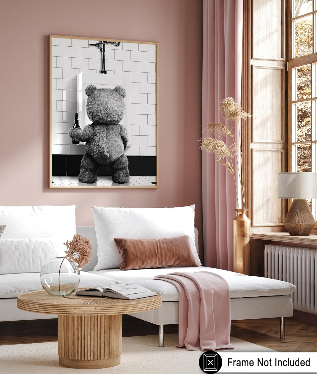 Poster Master Funny Teddy Bear Print - Humorous Wall Art Gift for Movie Fans | Black & White 8x10 Unframed