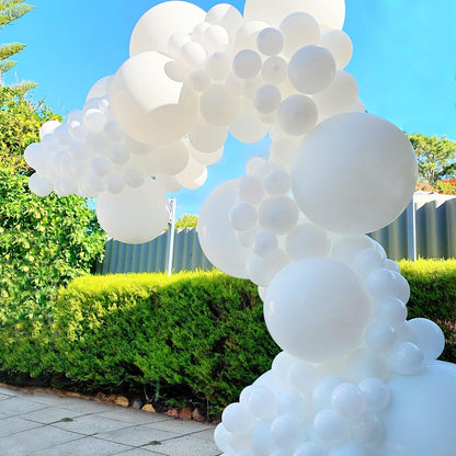 Skiennix 135-Piece White Balloon Garland Kit - Various Sizes for Birthday, Baby Shower & Wedding Decor
