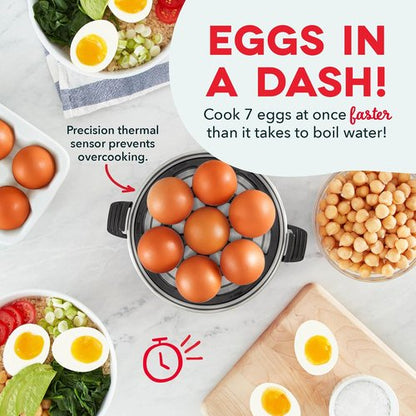 Dash Rapid Egg Cooker | Boil, Poach & Steam Up to 7 Eggs - Dishwasher Safe & BPA Free - Includes Guide